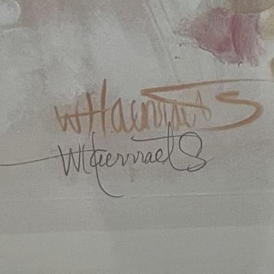 Willem Haenraets Impressionistic Pencil Signed Print "Beautiful View" Frame Size 30.5" x 34" in VG Preowned Condition.