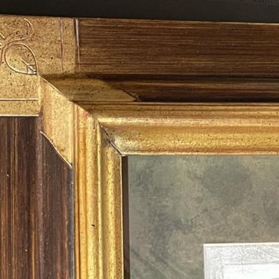 Vintage Monkey Print Mounted in a Heavy Wooden Custom Frame Size 23.5" x 28" in VG Preowned Condition.