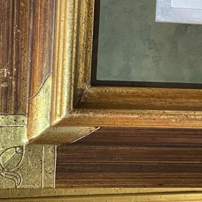 Vintage Monkey Print Mounted in a Heavy Wooden Custom Frame Size 23.5" x 28" in VG Preowned Condition.