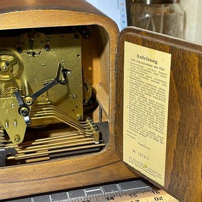 Vintage Mid-Century Ankeruhr Mantle Clock (Anchor clock) 22" Long Untested, Chimes Sound on the Quarter - Hour, No Key, & No...