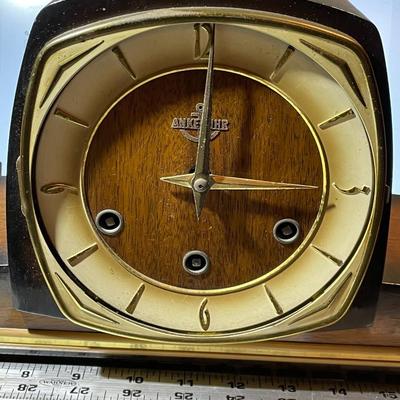 Vintage Mid-Century Ankeruhr Mantle Clock (Anchor clock) 22" Long Untested, Chimes Sound on the Quarter - Hour, No Key, & No...