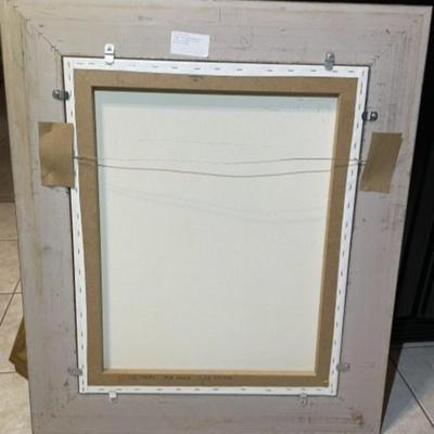 Vintage "The Storybook" Oil Painting Print on Canvas by Bouguereau Frame Size 25.25" x 30" in VG Preowned Condition.