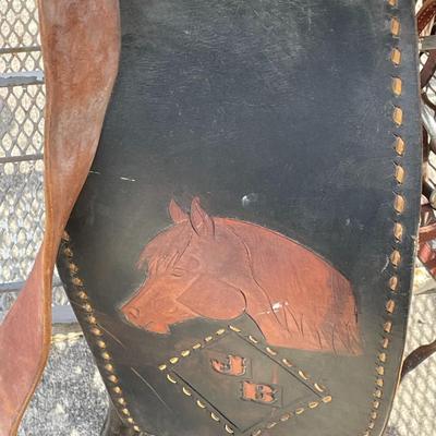 Vintage/Antique "JB" All Leather Horse Riding Saddle Probably Custom-Made Preowned Condition from an Estate as Pictured.