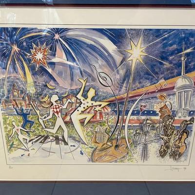 Scarce PAUL HARRYN Signed Lithograph Limited Edition 3/500 Frame Size 24" x 28.5" Used in the 1997 Musikfest Program & Posters