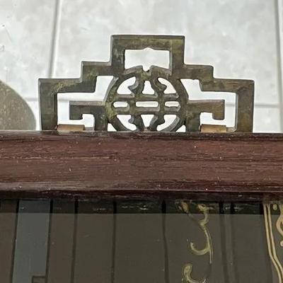 Pair of 2 Vintage Chinese Reverse Glass Paintings 17" x 23" Preowned from an Estate Cleanout in VG Condition.