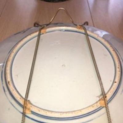 Japanese Inban Edo Period -Very Early Transfer Ware Charger 15.50" Diameter. It dates to around 1850 - 1860.