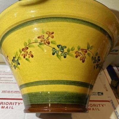 Vintage Terre ÃƒÂ¨ Provence Handmade in France Stoneware/Pottery Huge Serving Bowl 16" Diameter & 8.75" Tall w/Handles...