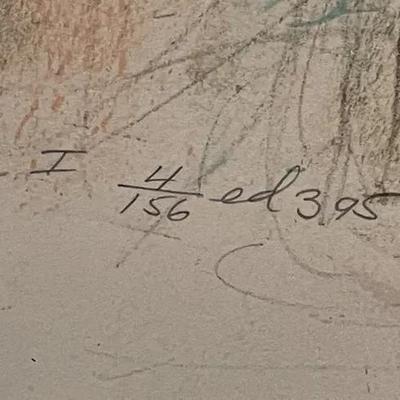 EDNA HIBEL (Mother with Two Children) Figurative Lithograph Numbered #4/156 by Edna Hibel, Frame Size 29" x 35.25". Lithograph...