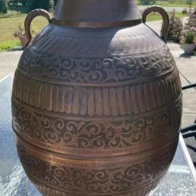 Huge All Copper Heavy Arts & Crafts Era Hand Made Table Lamp 26.5" Tall & 14" Wide Preowned from an Estate Cleanout. (A...