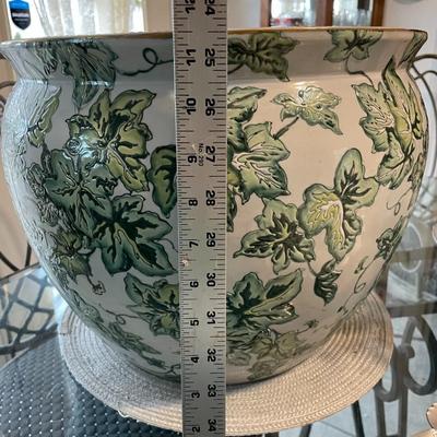 Very Large Asian Koi Fish Planter 14" Diameter in VG Preowned Condition as Pictured.