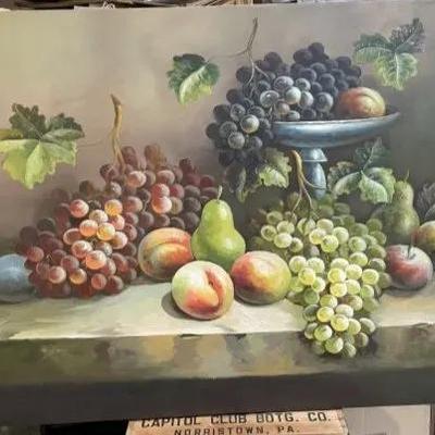 Vintage 24" x 36" Oil/Acrylic on Canvas Painting Signed by the Artist Preowned from an Estate Unframed.