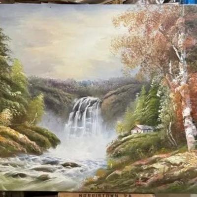 Vintage 24" x 36" Oil/Acrylic on Canvas Painting Signed by the Artist Preowned from an Estate Unframed.