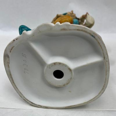 Antique Bisque Ceramic Porcelain Old Woman Carrying Baskets 14: tall # 7030B