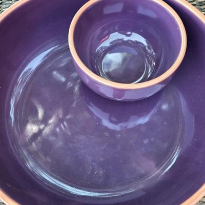 Purple Glazed Terracotta Chip and Dip Combo