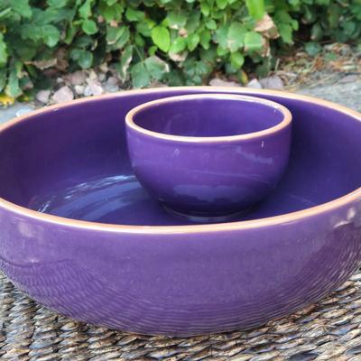 Purple Glazed Terracotta Chip and Dip Combo