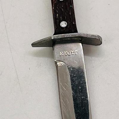 Vintage Miniature Knife with Sheath Stainless Steel Made in Japan