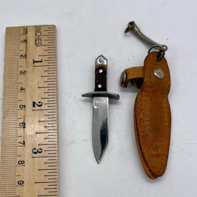 Vintage Miniature Knife with Sheath Stainless Steel Made in Japan