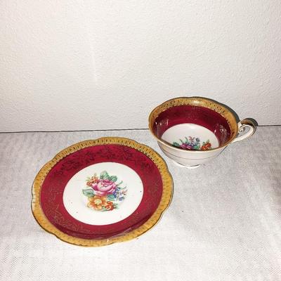 TWO PORCELAIN TEACUP AND SAUCER