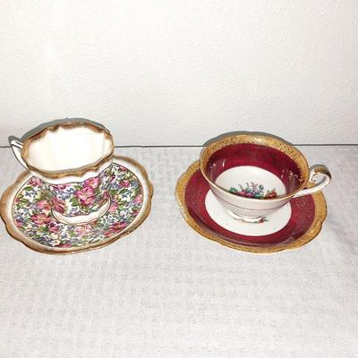 TWO PORCELAIN TEACUP AND SAUCER
