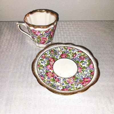 TWO PORCELAIN TEACUP AND SAUCER