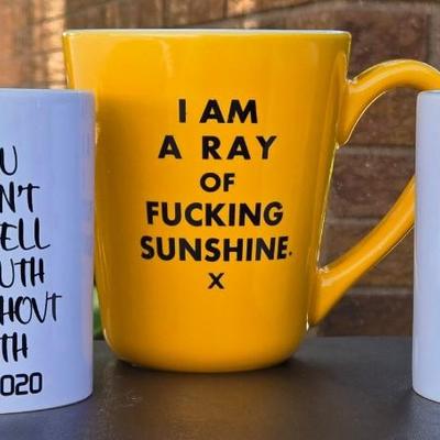 (3) Funny Coffee Mugs