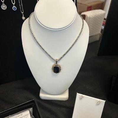 New 24'' Handmade Chain & Beautiful Black Onyx Pendant - 1 of A Kind