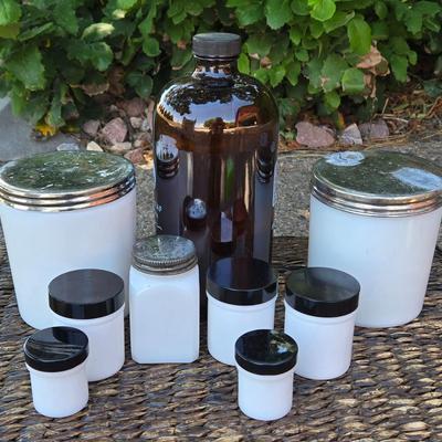 Vintage Glass Jars with Lids