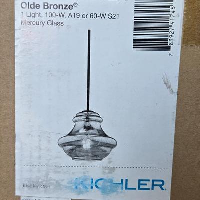 New in the Box Mercury Glass Shade Lighting Fixture
