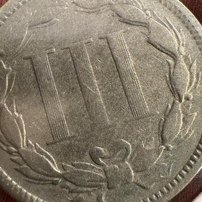 1870 Three Cent Nickel Piece 3C High Grade Choice US Coin