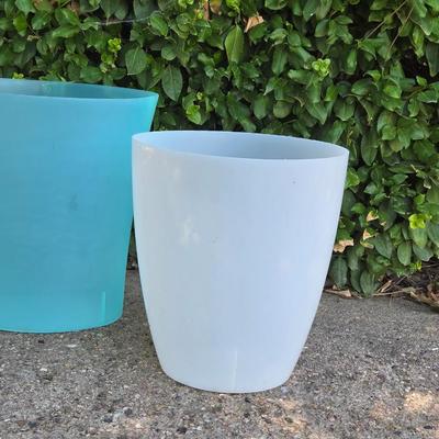 (2) Small Plastic Trash Containers