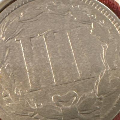 1865 UNC III NICKEL IS. OIN SILVER
