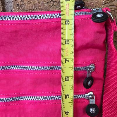 Kipling Pink Cross Body Bag with Signature Gorilla Key Chain Attachment