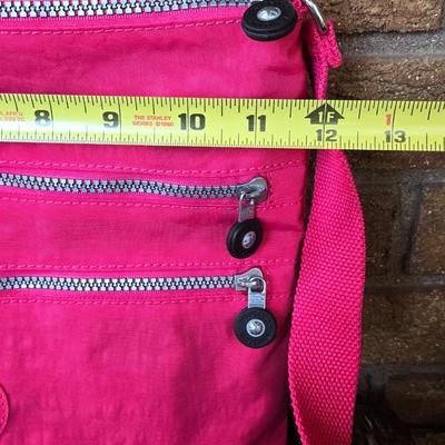 Kipling Pink Cross Body Bag with Signature Gorilla Key Chain Attachment