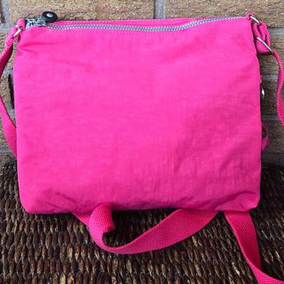Kipling Pink Cross Body Bag with Signature Gorilla Key Chain Attachment