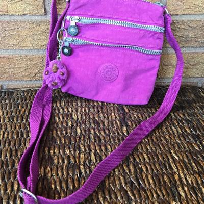 Kipling Purple CrossBody Bag with Signature Gorilla Keychain