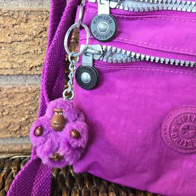 Kipling Purple CrossBody Bag with Signature Gorilla Keychain