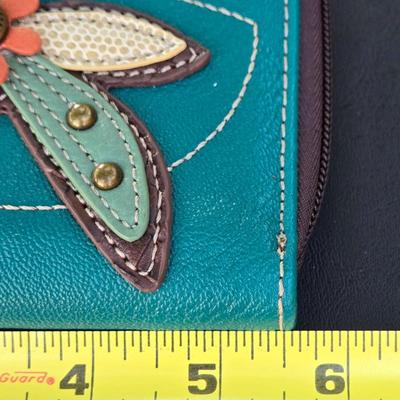 CHALA Dragonfly Leather Wristlet Wallet