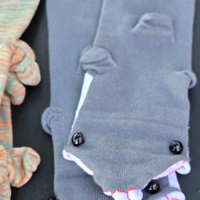 Funny Face Shark and Lizard or Fish Socks
