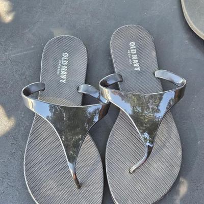 Black Sandals and Flip Flops