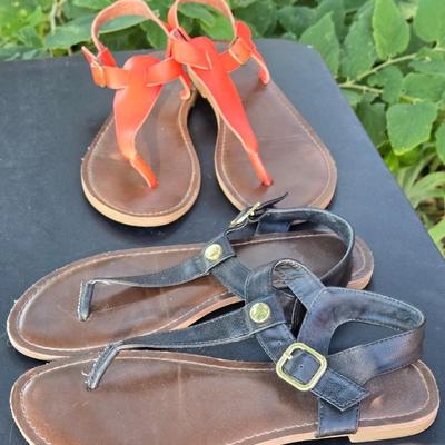 (2) Pairs of Sandals - Red & Black
