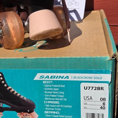 Candy Girl Black Sparkle Skates with Box