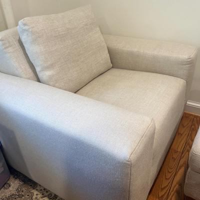 Lounging Armchair with Ottoman & Pillows