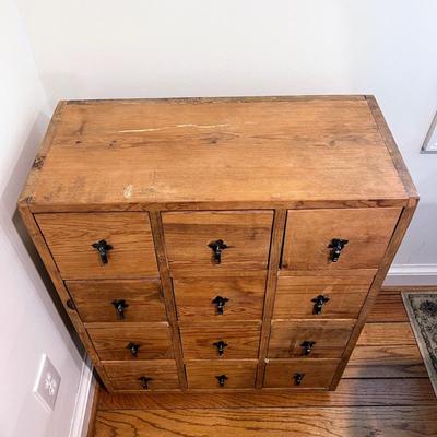 Vintage 12 Drawer Apothecary Cabinet