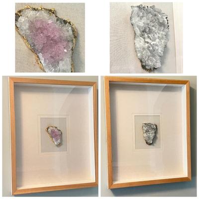 2 Shadow Box Framed Natural Crystals