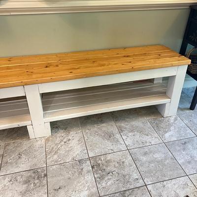 Entryway Wooden Bench 96" Long