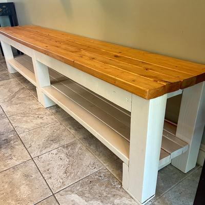Entryway Wooden Bench 96" Long