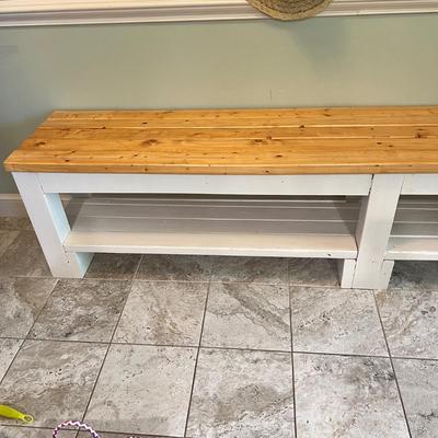 Entryway Wooden Bench 96" Long