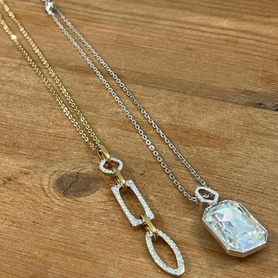 2 Swarovski Crystal Necklaces Signed