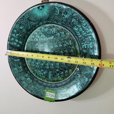 Decorative Wall Hanging Plate Green 16"