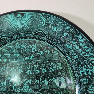 Decorative Wall Hanging Plate Green 16"